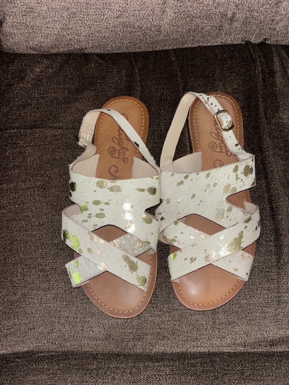 Naughty Monkey Leather Pony Hair Sandals 8.5 Boho Western